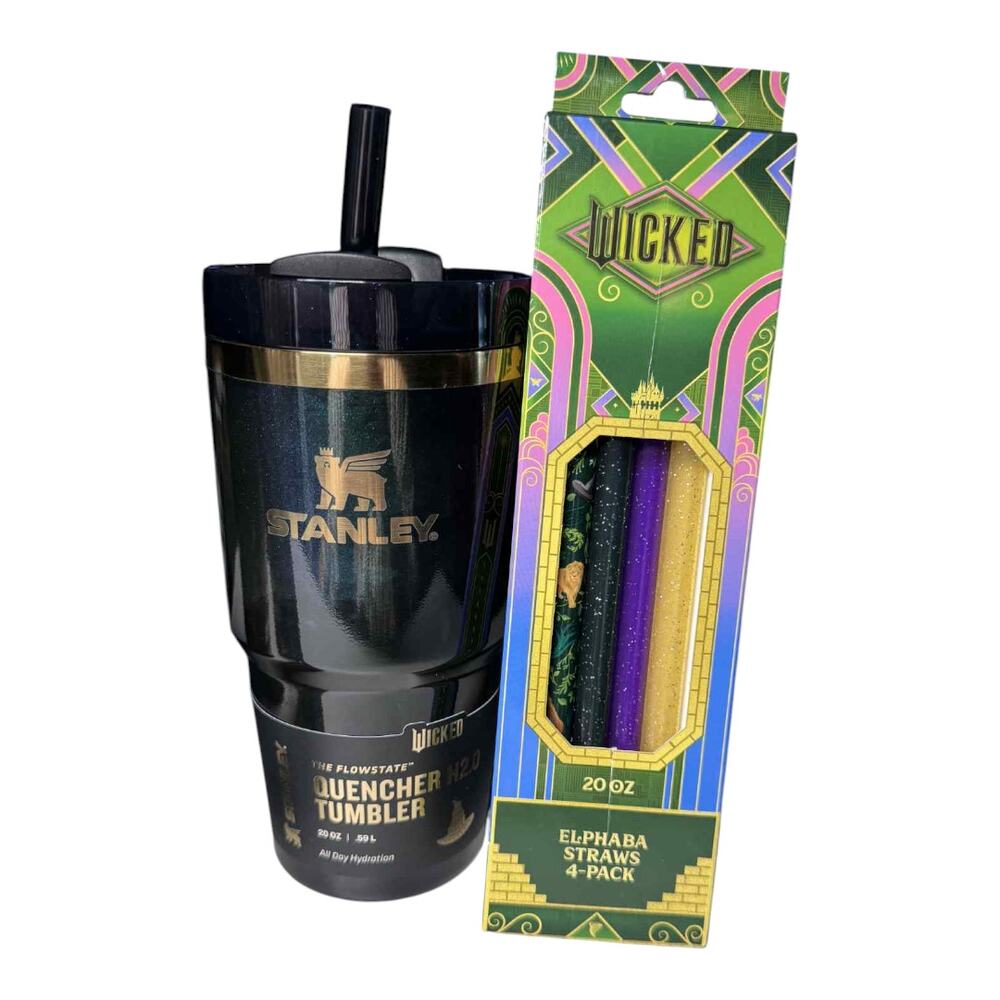 STANLEY TUMBLER 20 OZ ELPHABA WICKED FOR GOOD TUMBLER BUNDLE WITH STRAW SET
